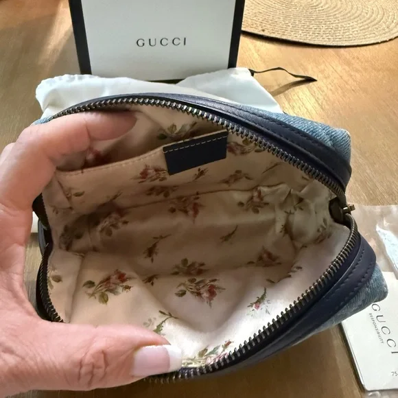 Gucci Floral Lined Denim Pouch - Picture 3 of 5